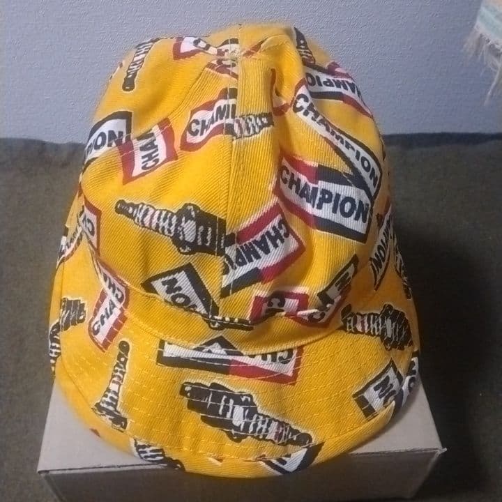 80s90s　チャンピオンプラグハット　USA製　ヴィンテージ　総柄