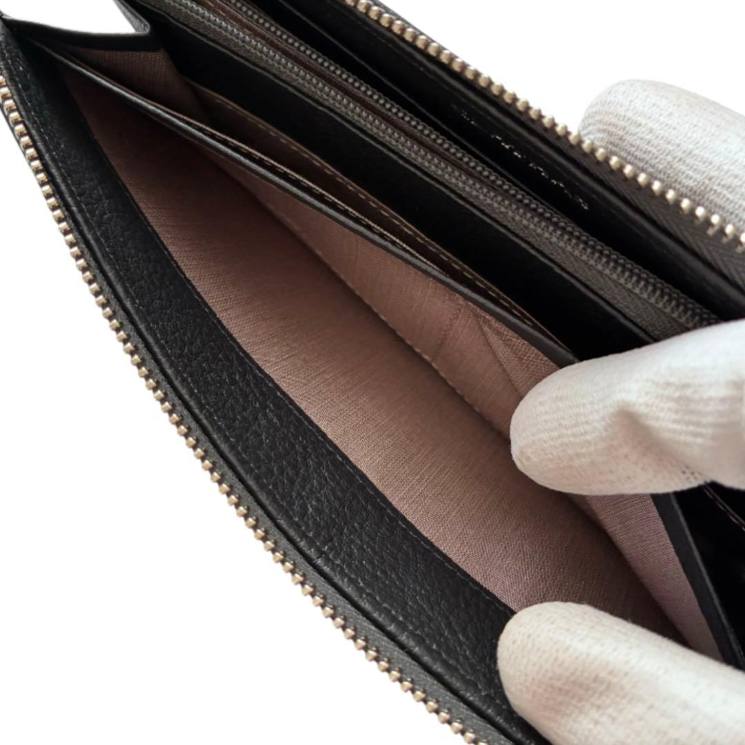 新品タグ付✨クレイサス 長財布 カメリア 黒 レザー 収納抜群 レディース 本革