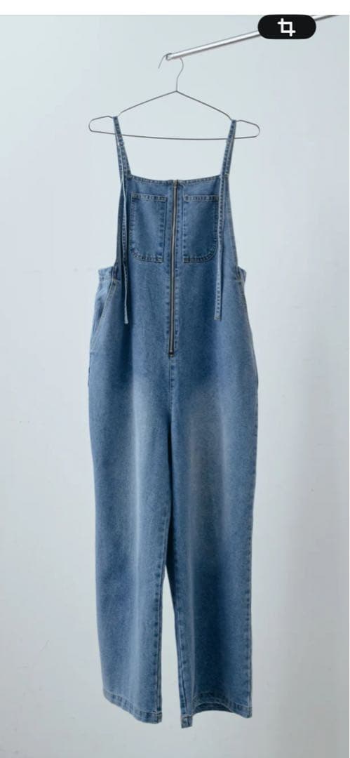 【IAMALPHA】フロントジップストラップデザインデニムサロペット♪