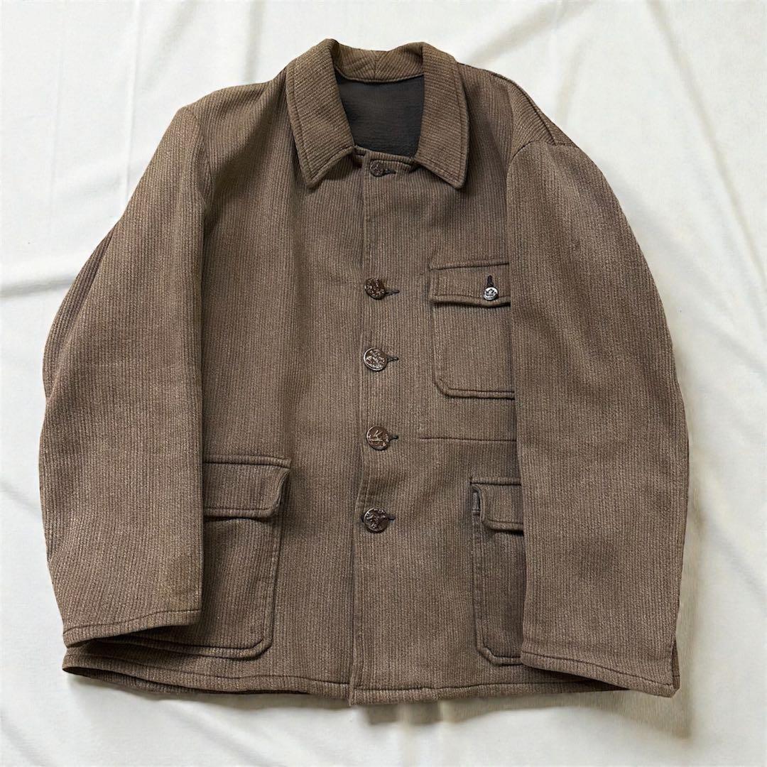 わ*ん様 50s ハンティングジャケット 動物ボタン フレンチヴィンテージ カバ