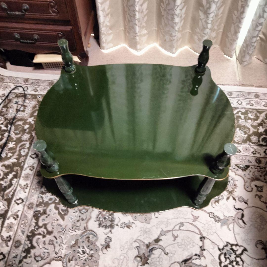 イタリア製センターテーブル グリーンのマーブル模様