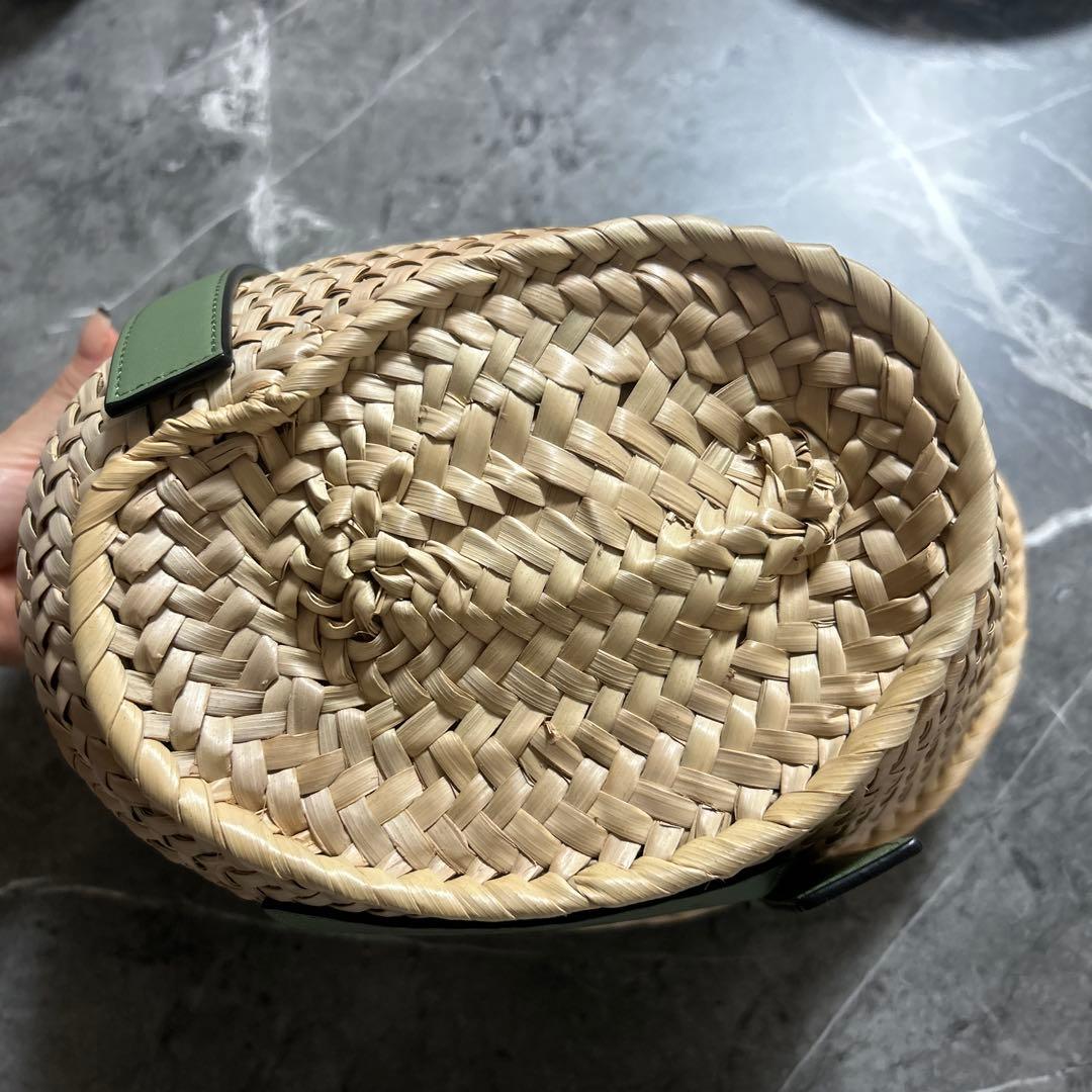 やし　LOEWE かごバッグ /グリーン　スモール　美品