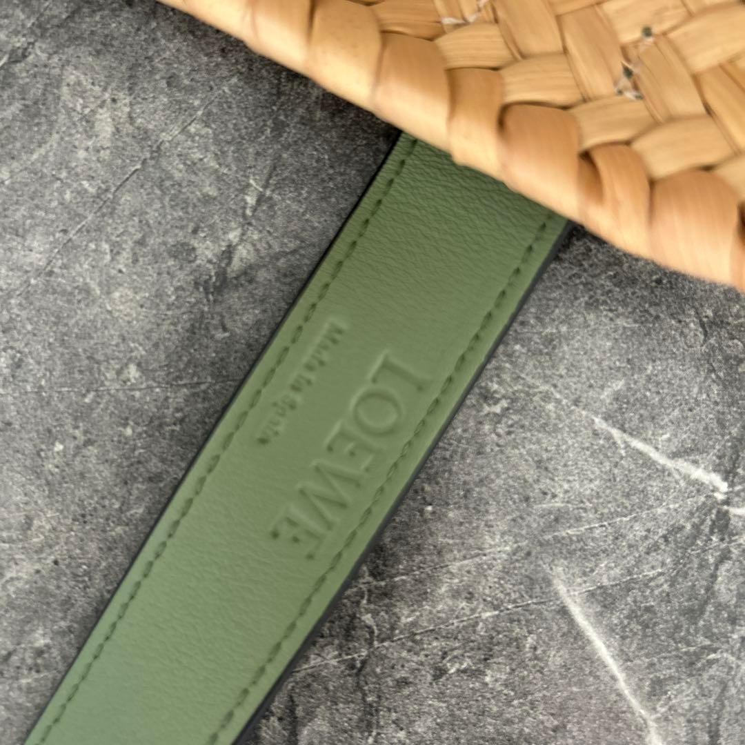 やし　LOEWE かごバッグ /グリーン　スモール　美品