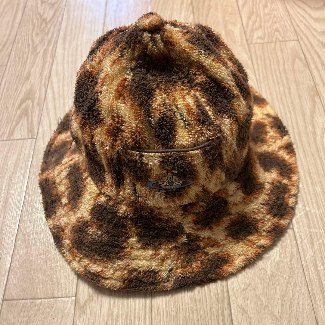 ヴィヴィアンウエストウッド レオパード柄 パイル地ハット
