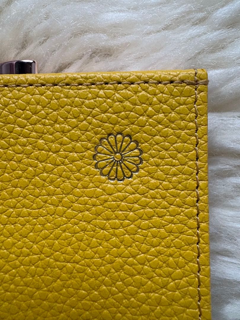 【皇居限定・がま口財布　黄色　金運】本革　新品、未使用