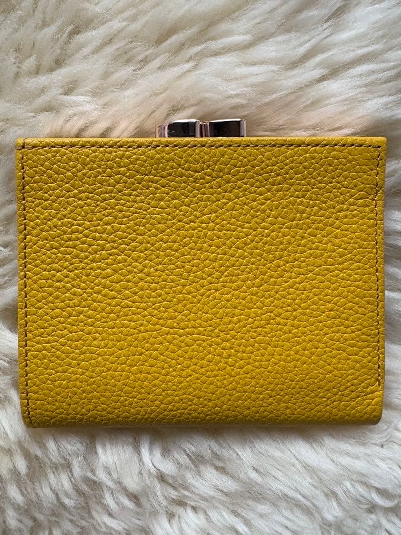 【皇居限定・がま口財布　黄色　金運】本革　新品、未使用