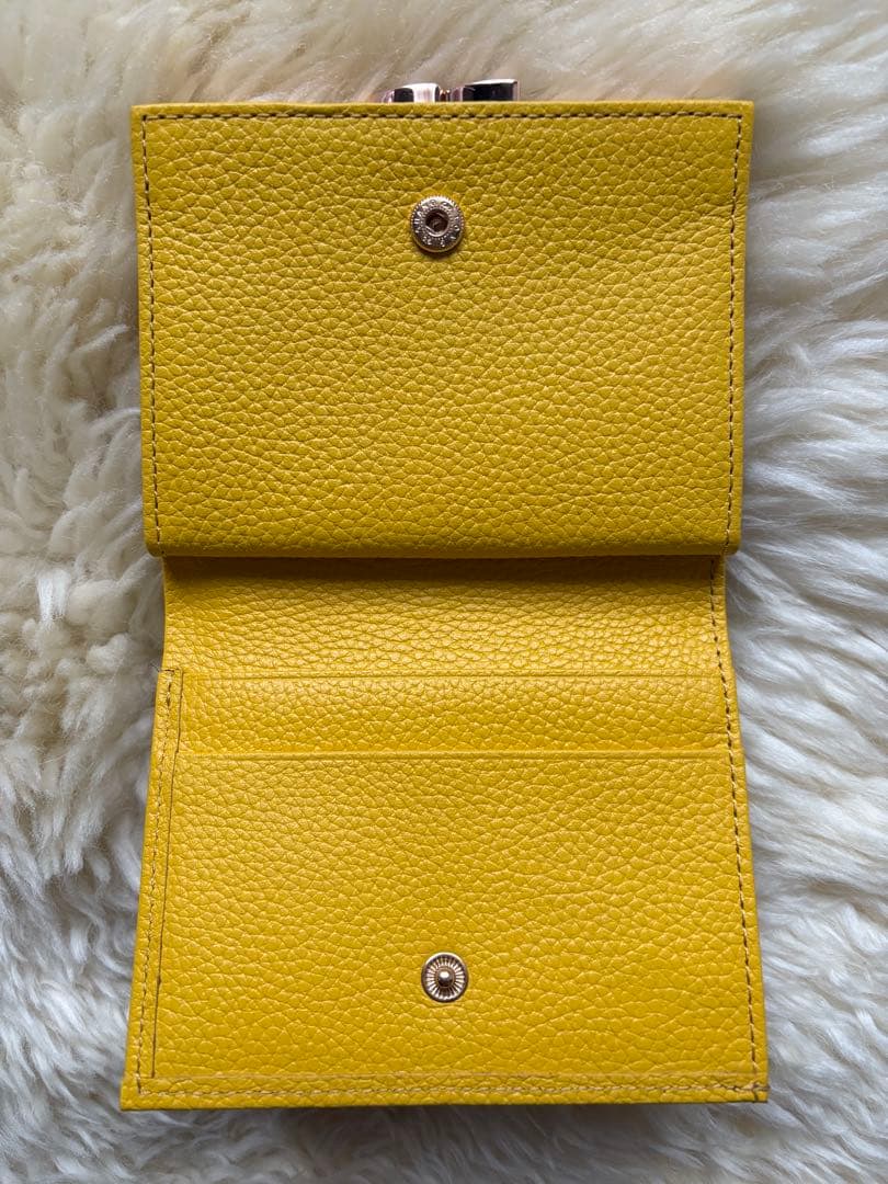 【皇居限定・がま口財布　黄色　金運】本革　新品、未使用