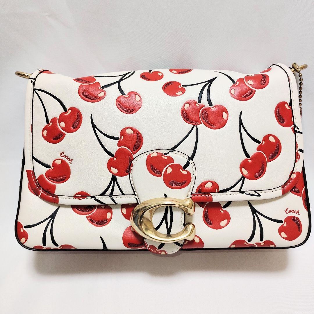 COACH チェリー柄 ショルダーバッグ　ソフトタビー