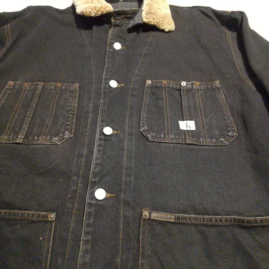 90年代 USA製   ブラックデニムカバーオールJK ④