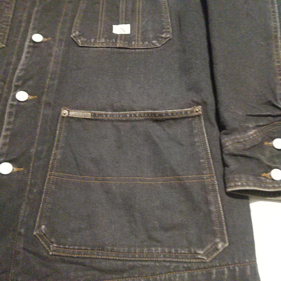 90年代 USA製   ブラックデニムカバーオールJK ④