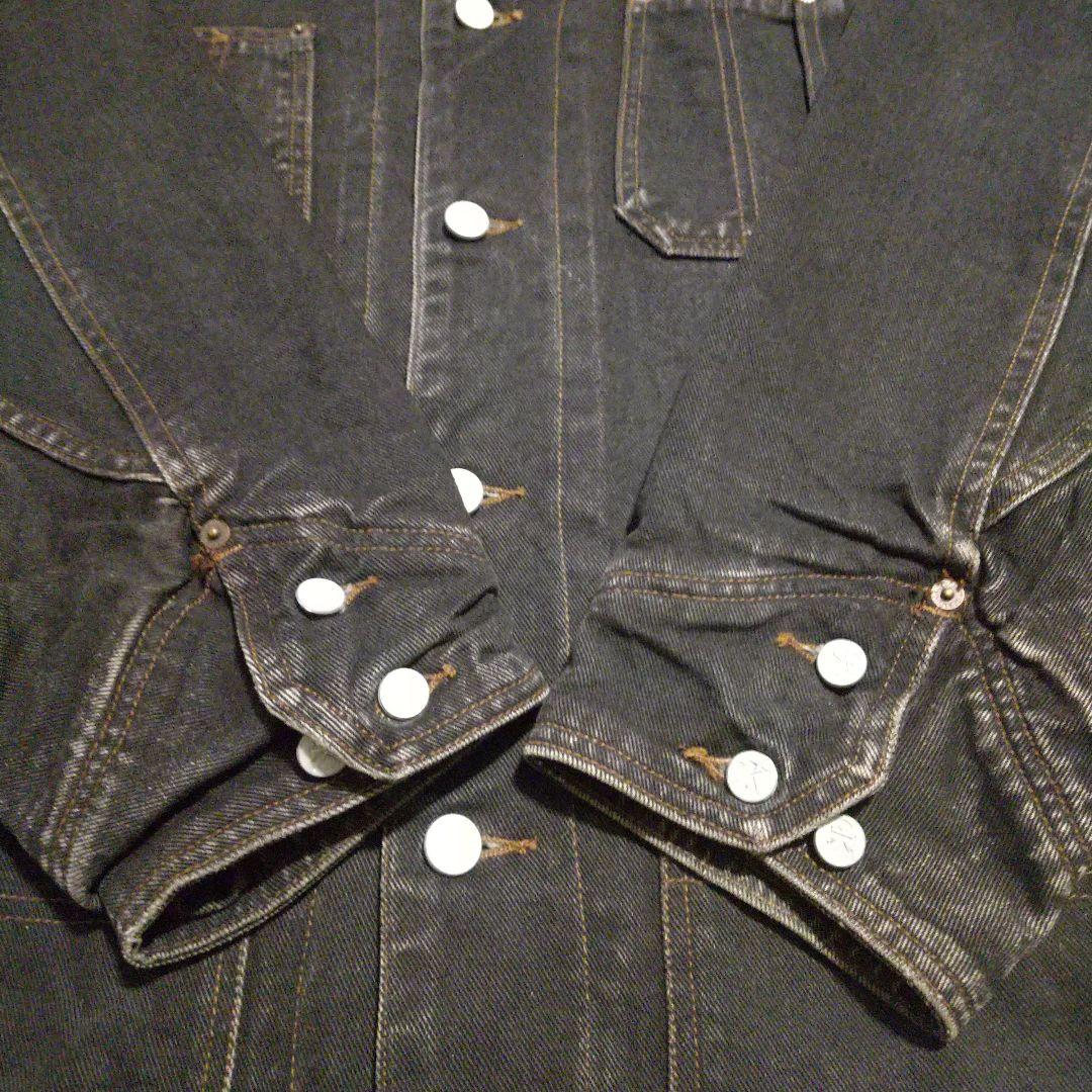90年代 USA製   ブラックデニムカバーオールJK ④