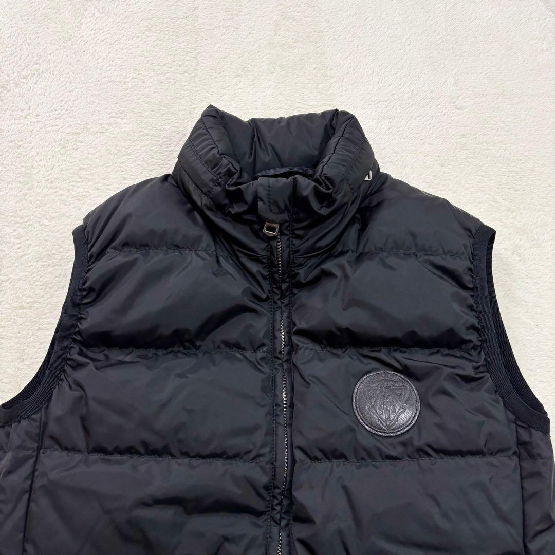 極美品 グッチ ダウンベスト レディース エンブレム クレスト ブラック