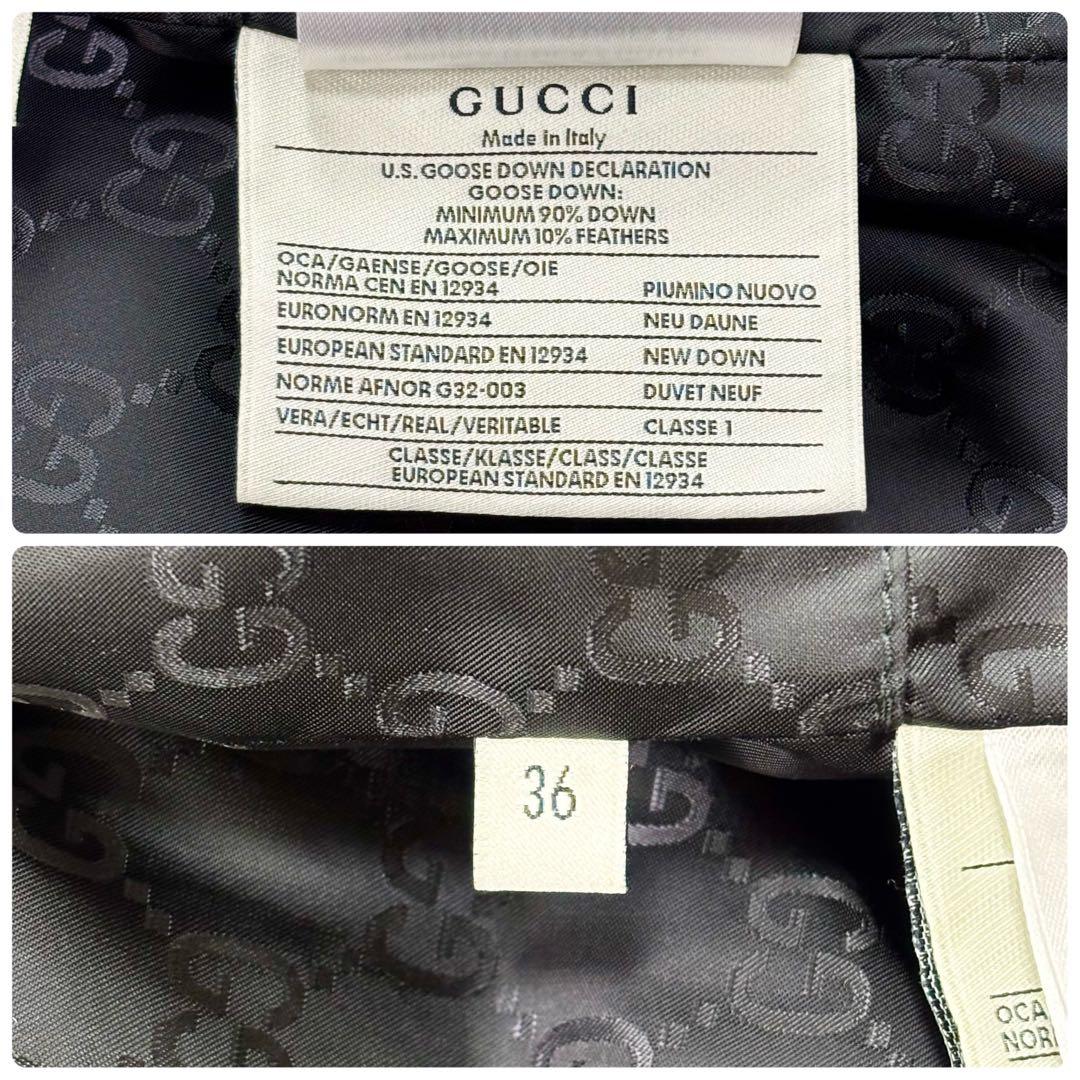 極美品 グッチ ダウンベスト レディース エンブレム クレスト ブラック