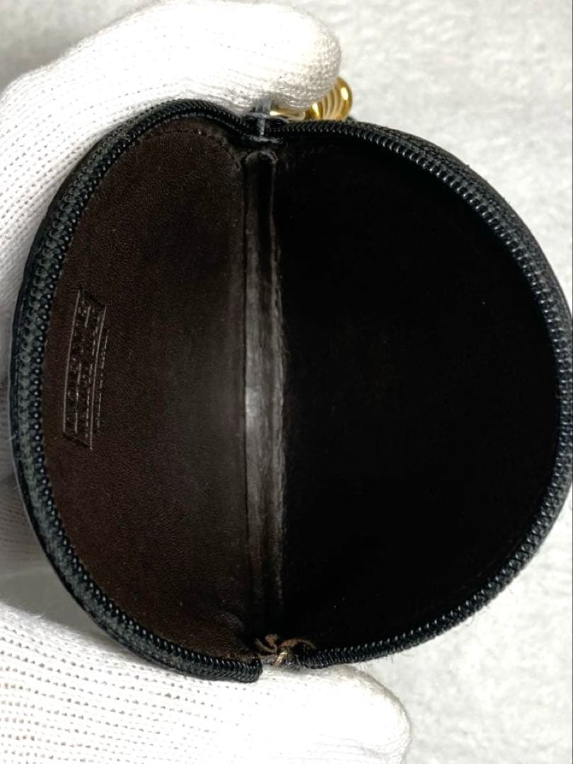 良品　ロエベ　ベラスケス　レザー　ラウンド　ケース　ミニポーチ