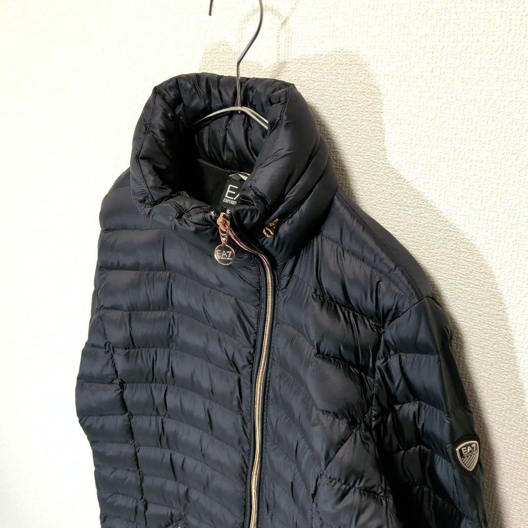 美品　M　EMPORIO ARMANI EA7 黒　キルティングデザイン　コート