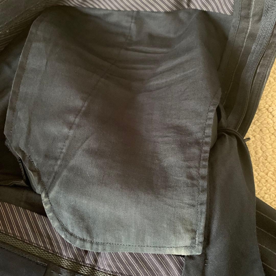 LARDINI シングルスーツ 866AQ ストライプ ウール ネイビー 46