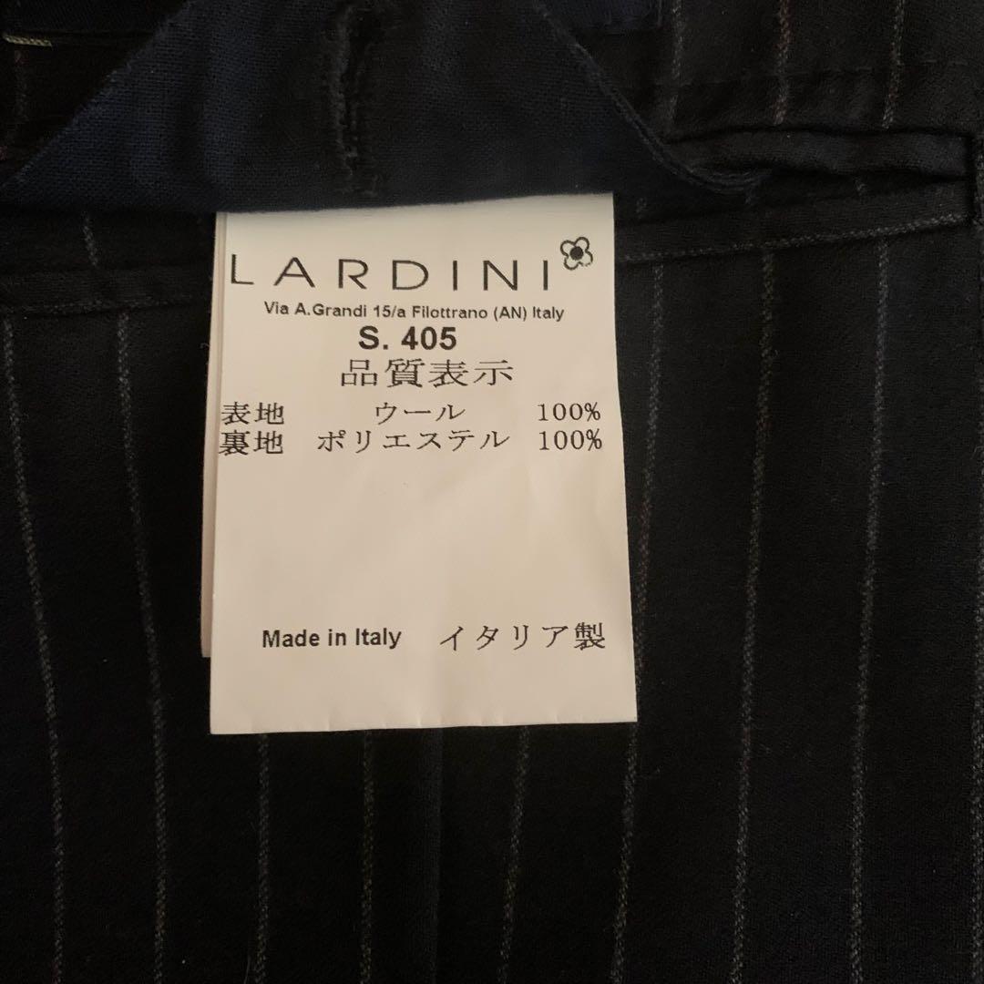 LARDINI シングルスーツ 866AQ ストライプ ウール ネイビー 46