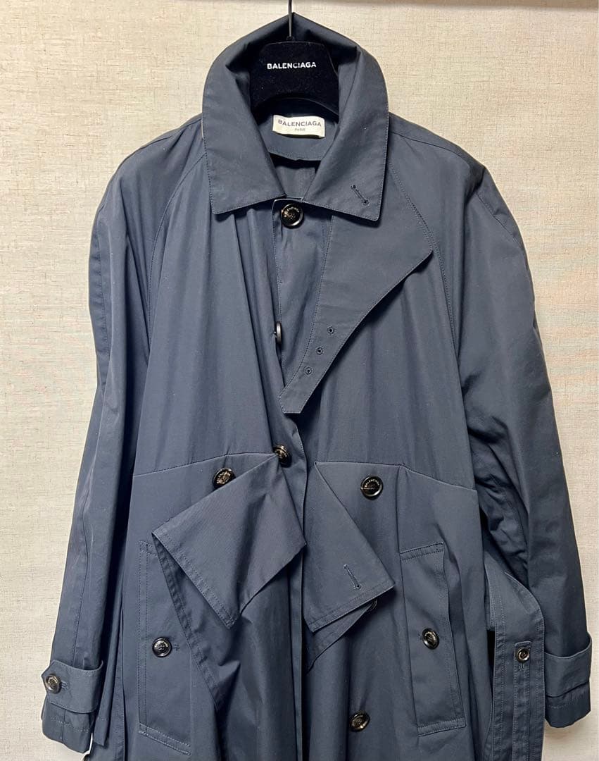 バレンシアガ☆ランウェイトレンチコート☆ネイビー
