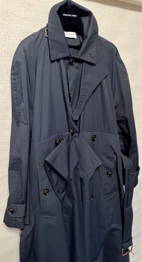 バレンシアガ☆ランウェイトレンチコート☆ネイビー