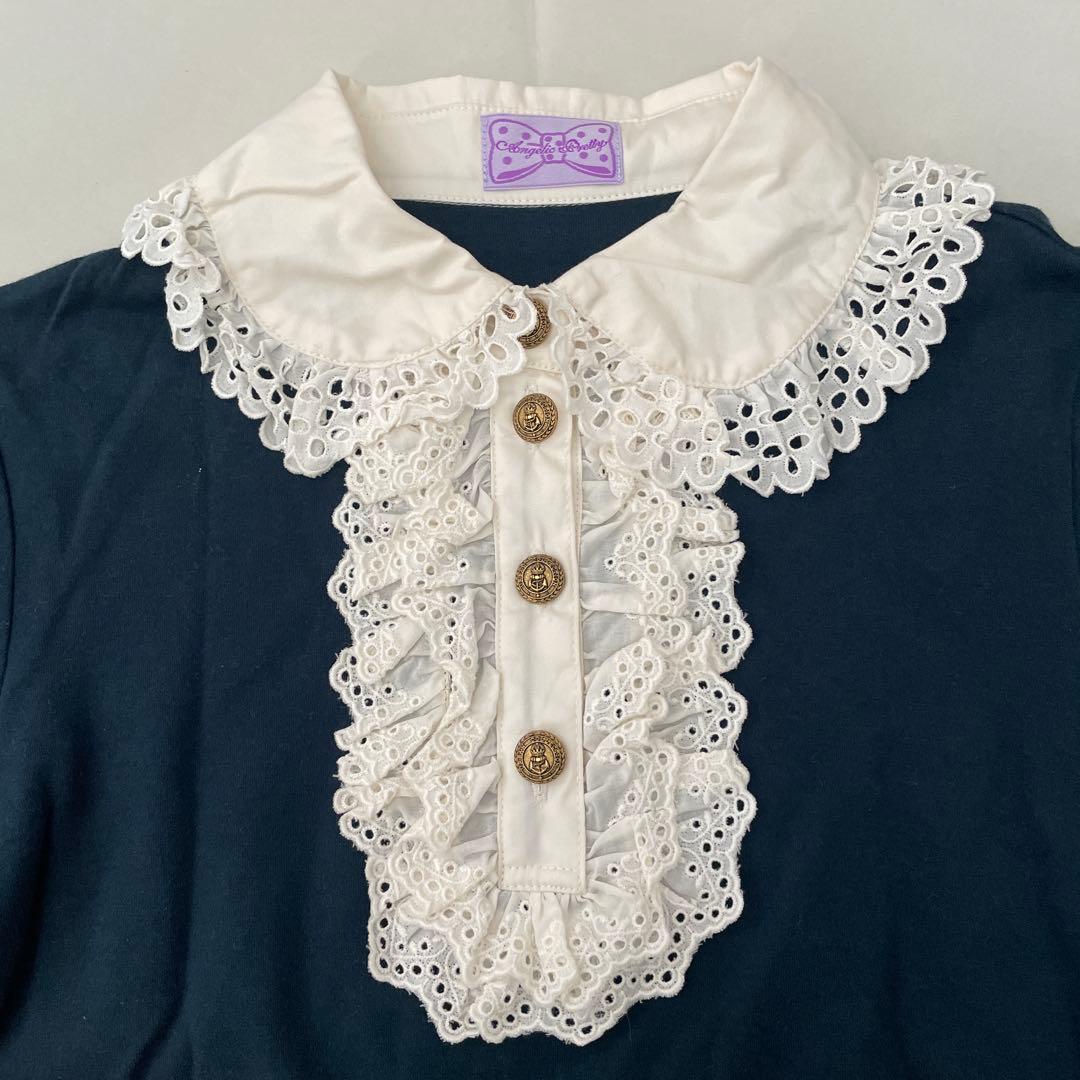 Angelic Pretty ストライプリボン付きフリルカットソー 長袖