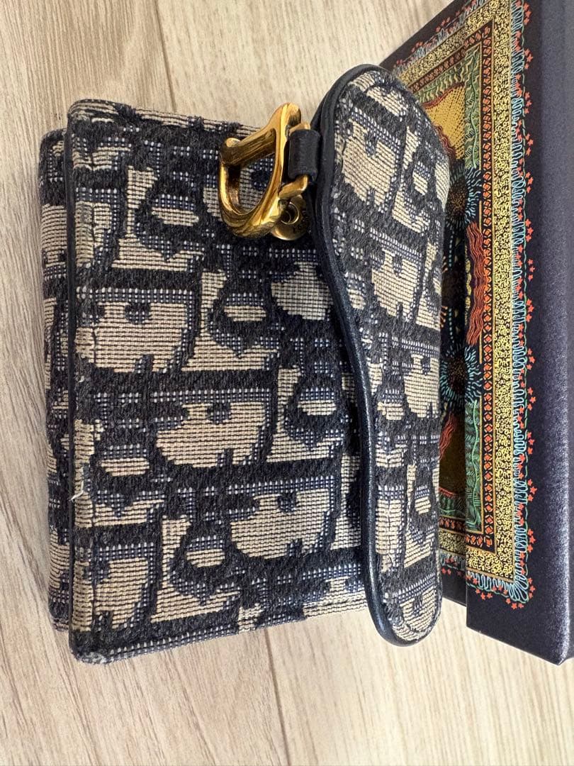 【正規品】値下げ中一月までDior 三つ折り財布 サドル