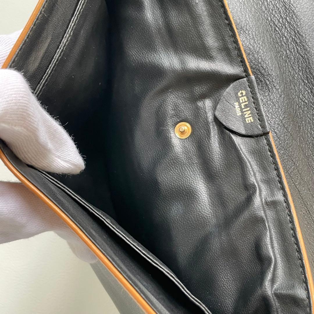 【新品級に綺麗】セリーヌ ホースキャレッジ 馬車金具 レザークラッチバッグ