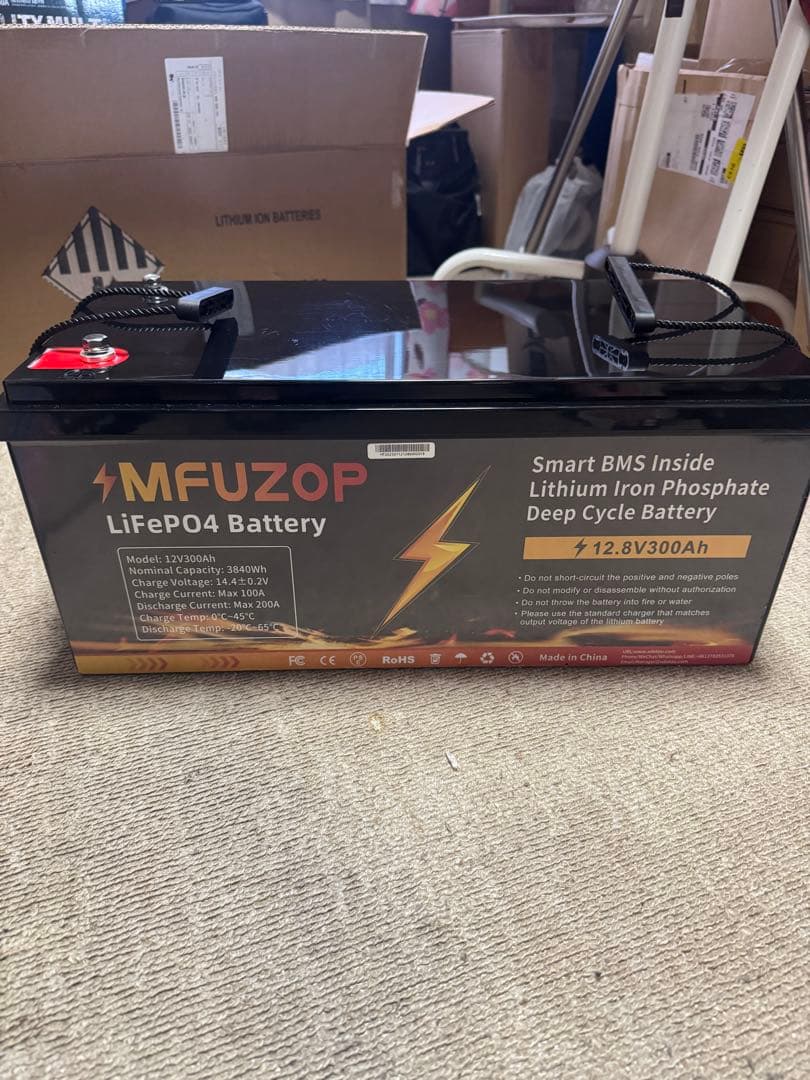 リン酸鉄リチュムイオンLiFePO4 バッテリー 300Ah 12.8V