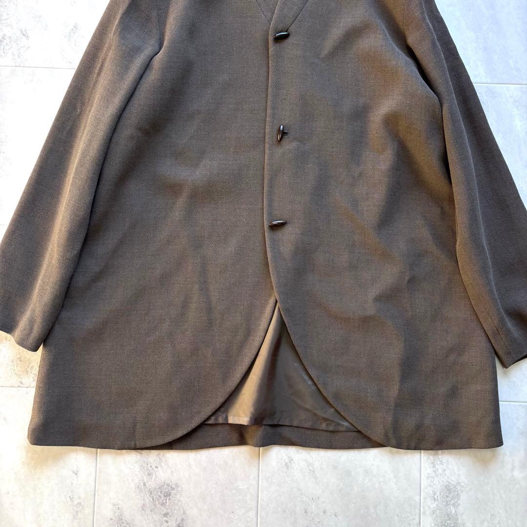 【美品】ヨーガンレール ノーカラージャケット ウールレーヨン ブラウン 羽織り