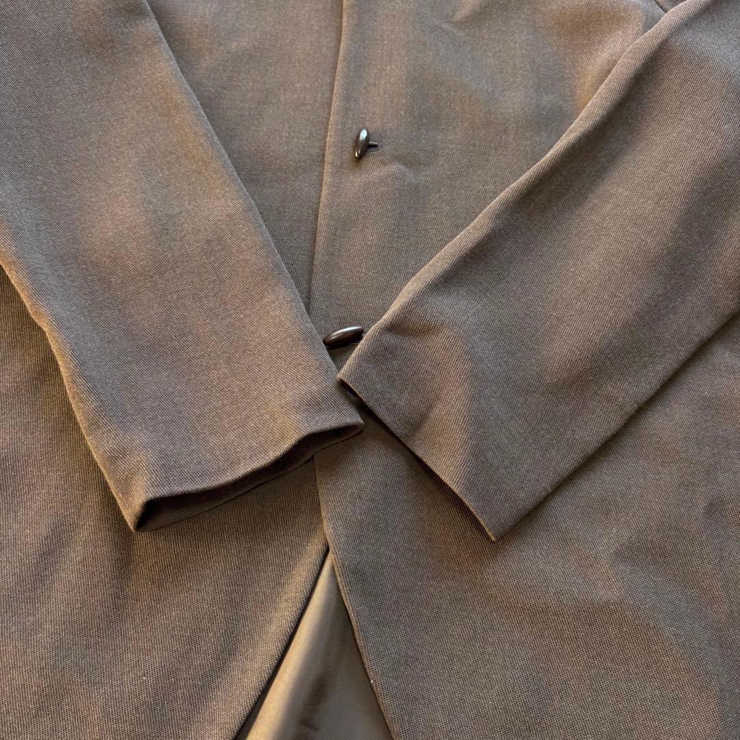 【美品】ヨーガンレール ノーカラージャケット ウールレーヨン ブラウン 羽織り