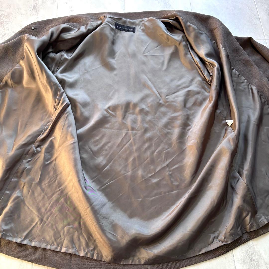 【美品】ヨーガンレール ノーカラージャケット ウールレーヨン ブラウン 羽織り