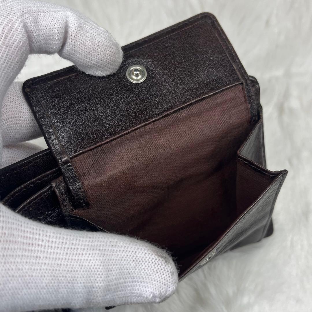 【美品】Vivienne Westwoodダークブラウンレザー 二つ折り財布