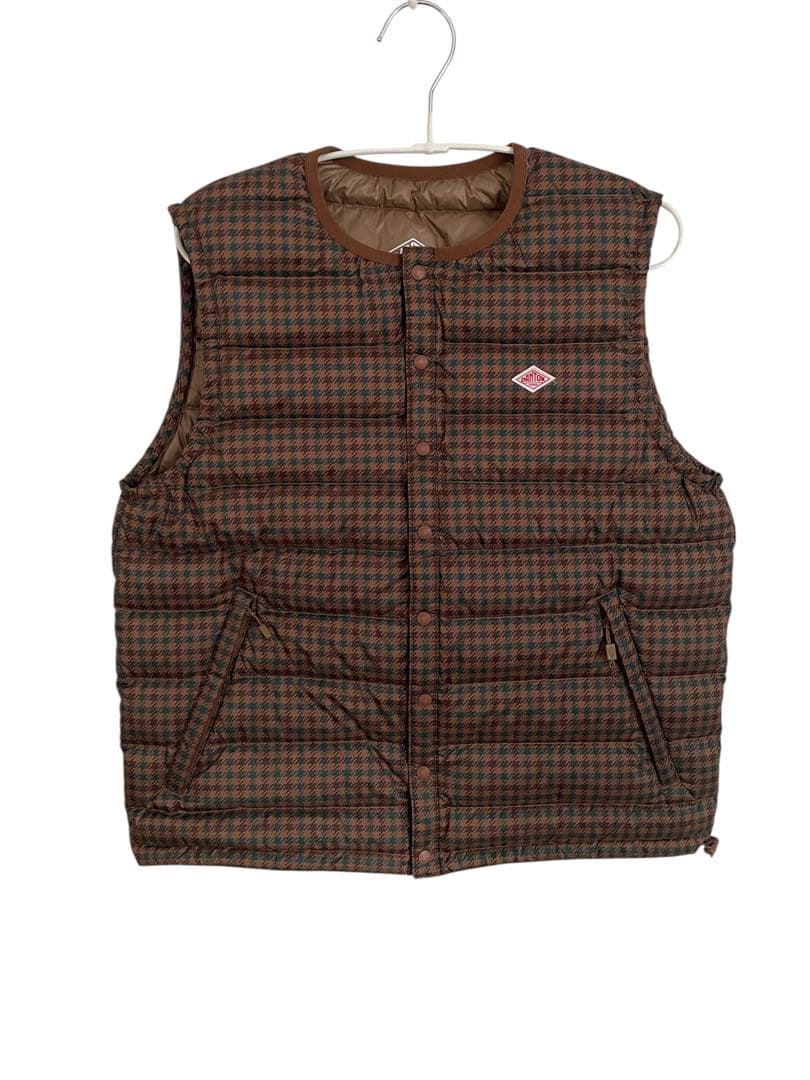 ダントン　チェック　インナーダウン　ベスト