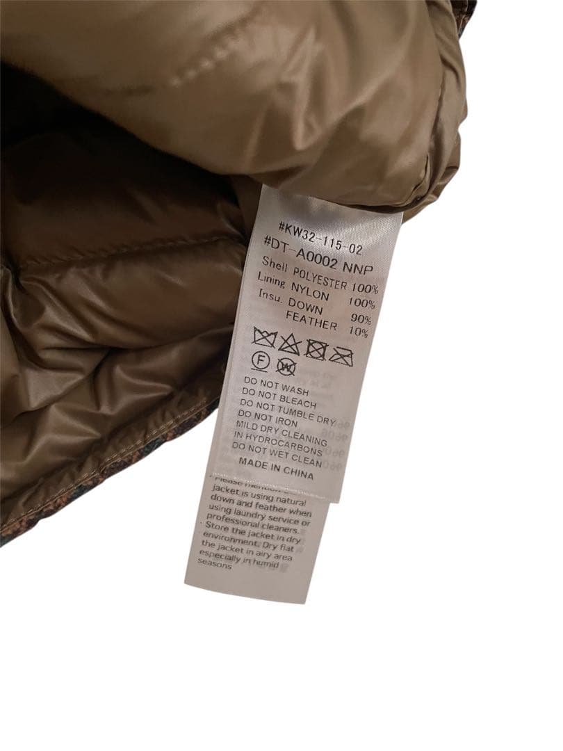 ダントン　チェック　インナーダウン　ベスト