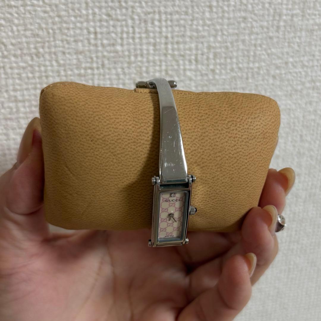 GUCCI バングルウォッチ 1Pダイヤモンド 1500L 新品電池