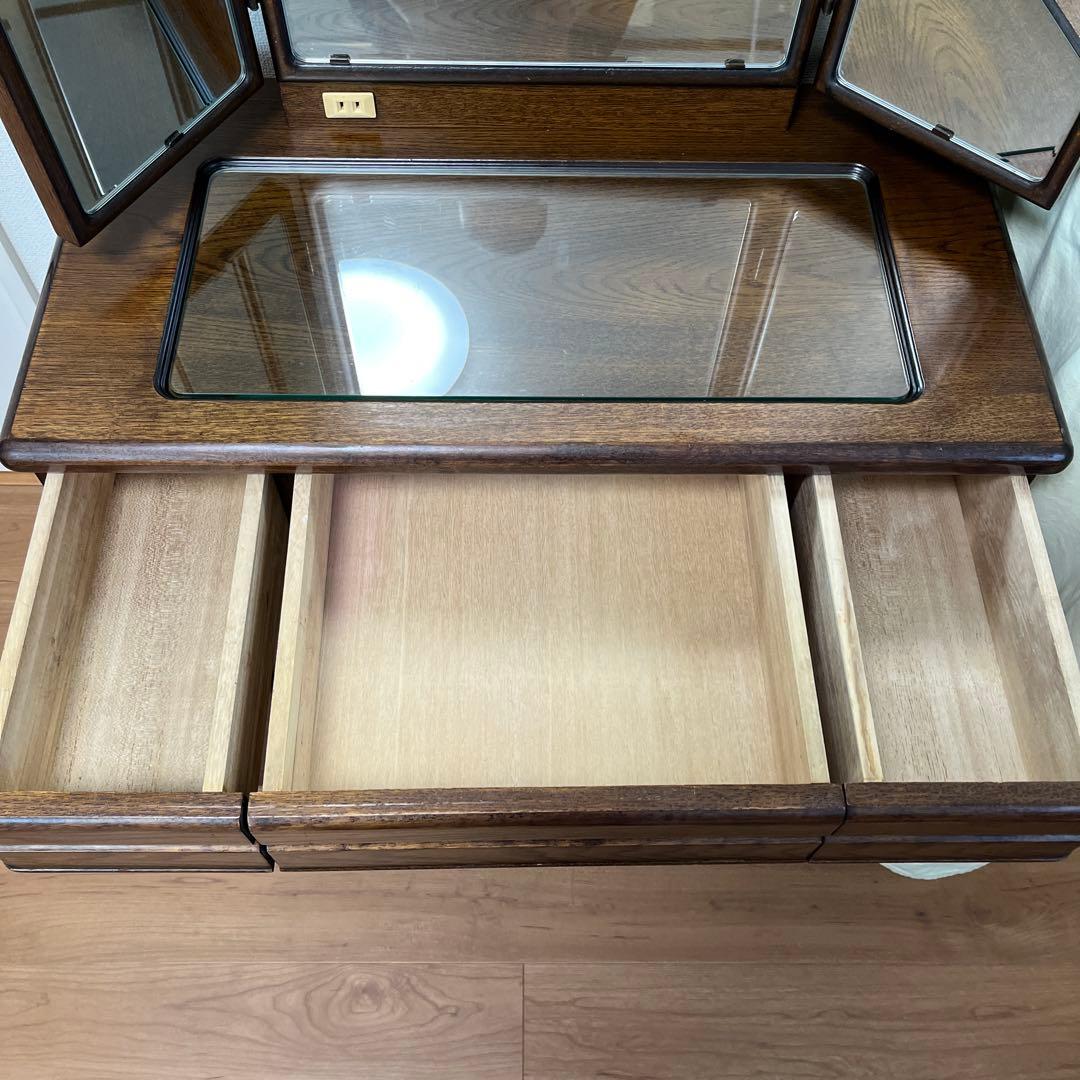 【サイ】下部引き出し部分B木製化粧台、引き出し、収納椅子付き