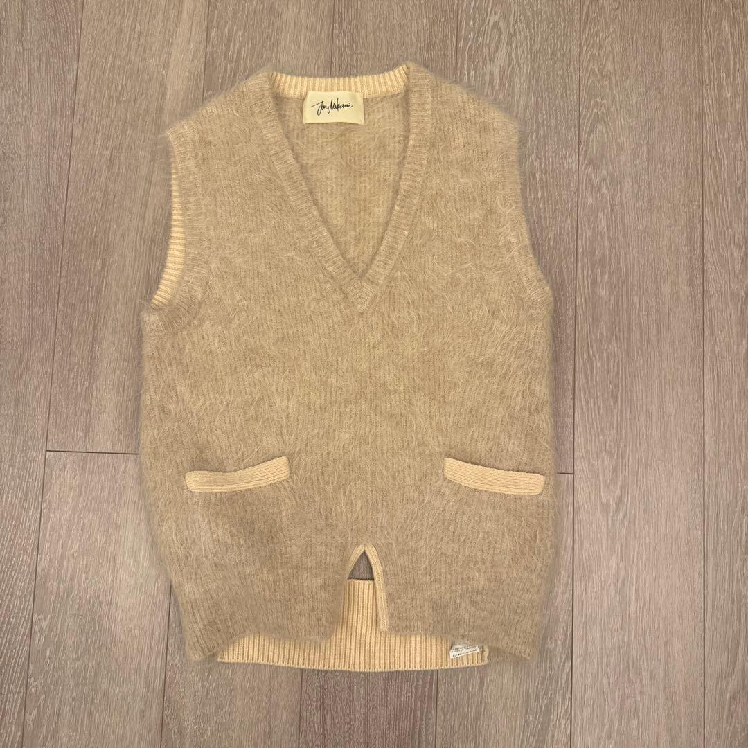 JUN MIKAMI アルパカシャギーVネックニットベスト