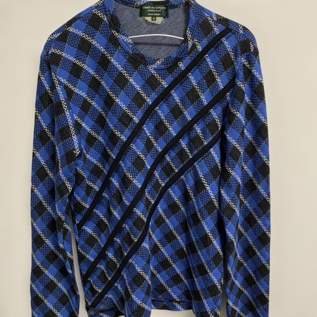 希少 コムデギャルソンオムプリュス エバーグリーン チェック カットソー M