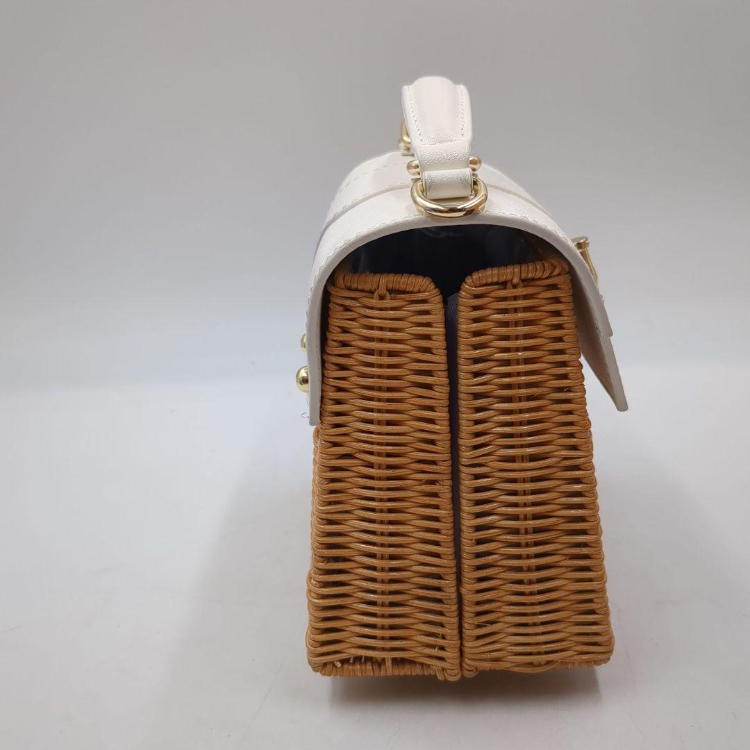 ★美品 ダイアナ DIANA かごバッグ ショルダー 2way ハンドバッグ 白