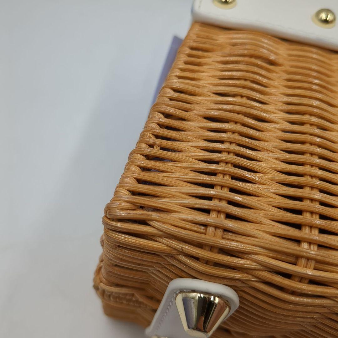 ★美品 ダイアナ DIANA かごバッグ ショルダー 2way ハンドバッグ 白