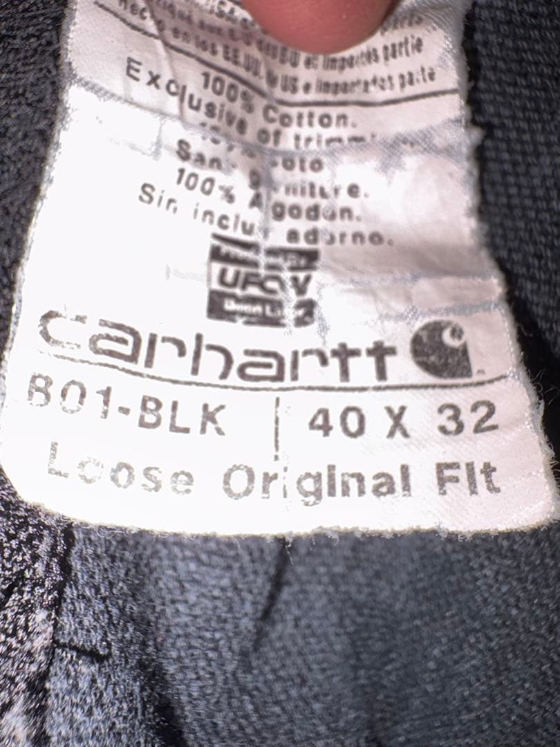 Carhartt ダックペインターパンツ 40×32 ブラック フェード ペンキ