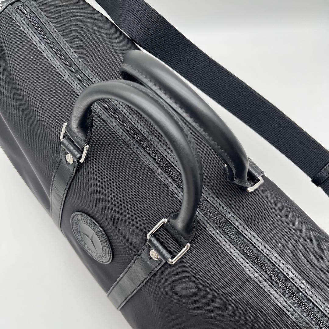 美品 ハンティングワールド メルセデスベンツ ボストンバッグ 2way 黒 A4