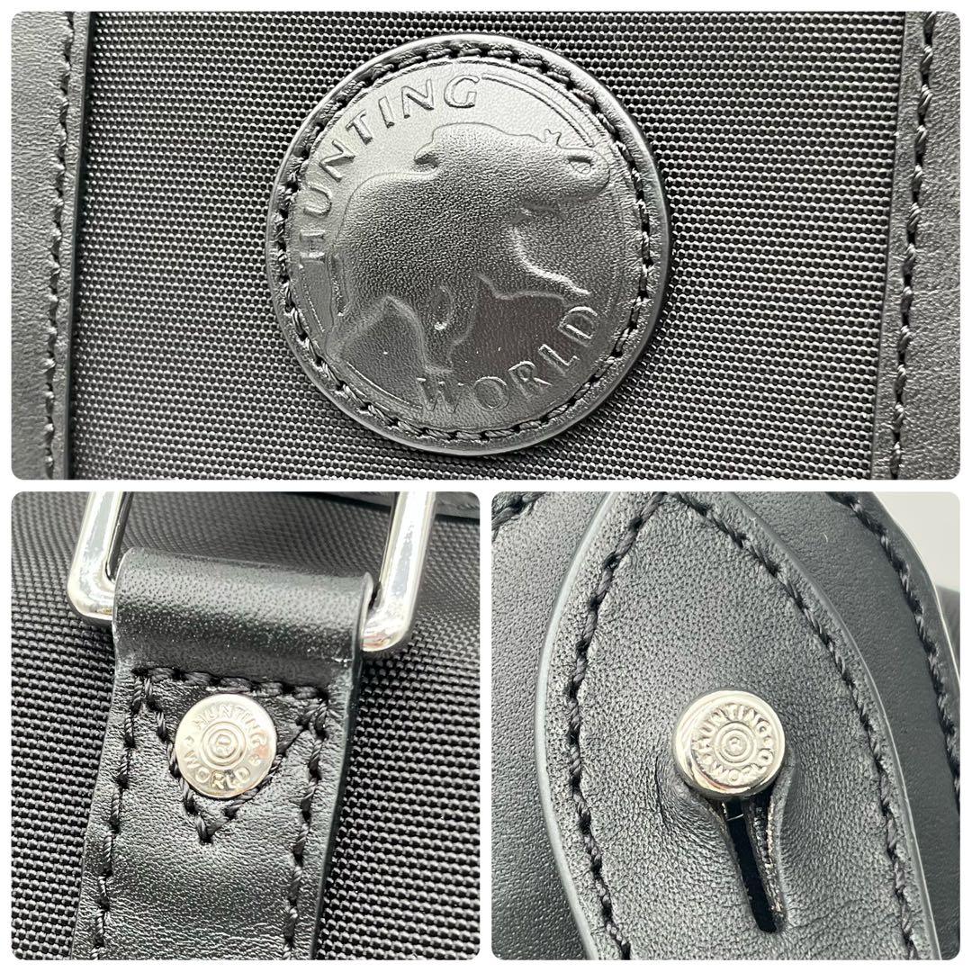 美品 ハンティングワールド メルセデスベンツ ボストンバッグ 2way 黒 A4