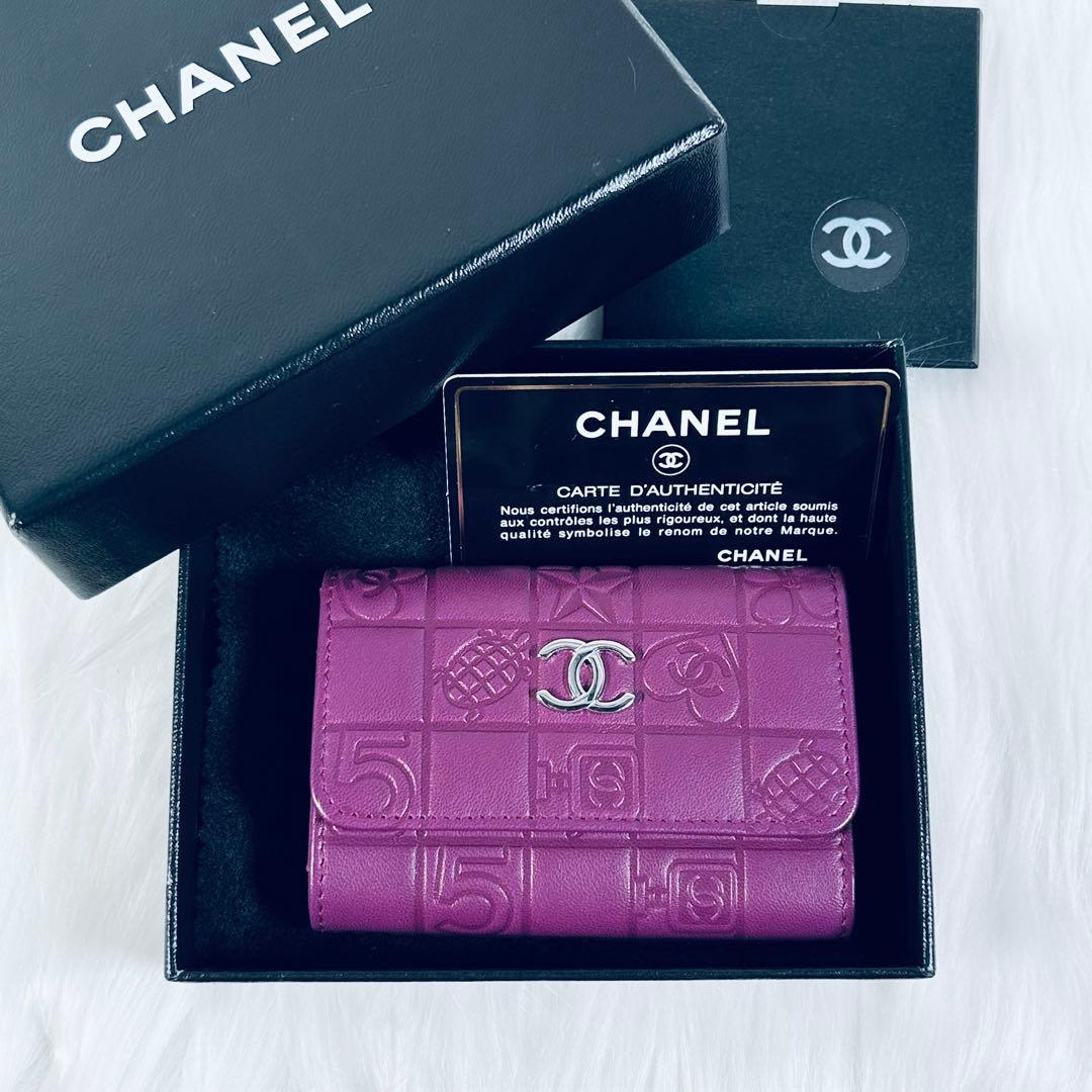 極美品✨CHANEL シャネル アイコン キーケース 6連 パープル ギャラあり