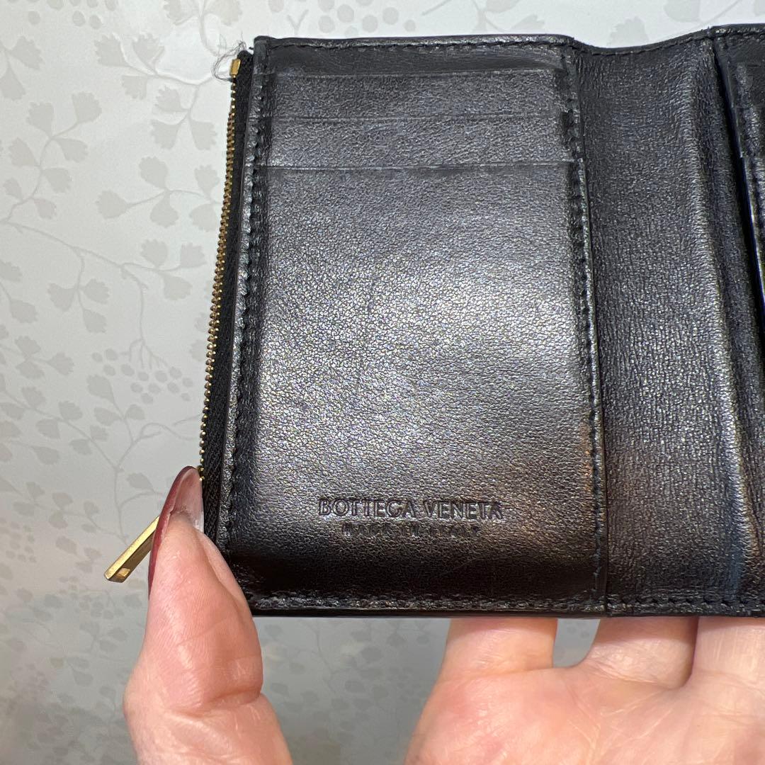 ボッテガ　コンパクト　ウォレット　BOTTEGA VENETA 三つ折財布 美品