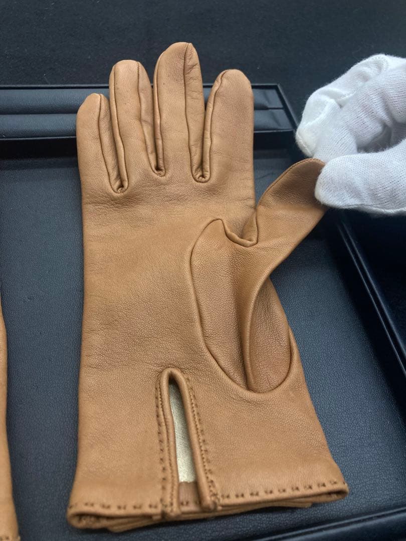 【極美品】エルメス ケリー 茶レザー グローブ×希少ゴールド金具 ホルダー 付き