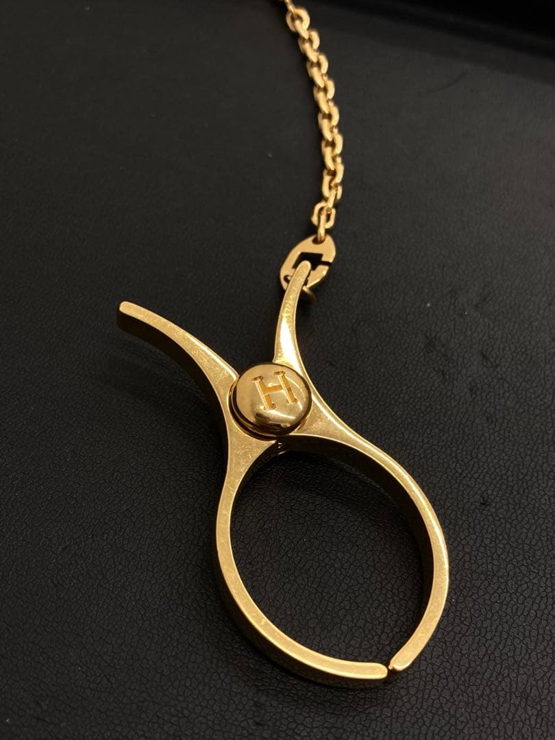 【極美品】エルメス ケリー 茶レザー グローブ×希少ゴールド金具 ホルダー 付き