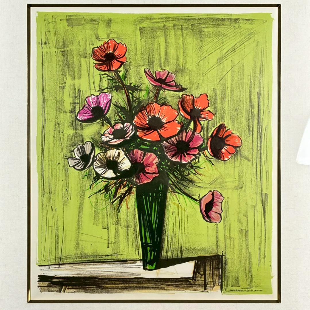 美品 ベルナール・ビュッフェ「アネモネ」リトグラフ・ソルリエ版 大作 フランス