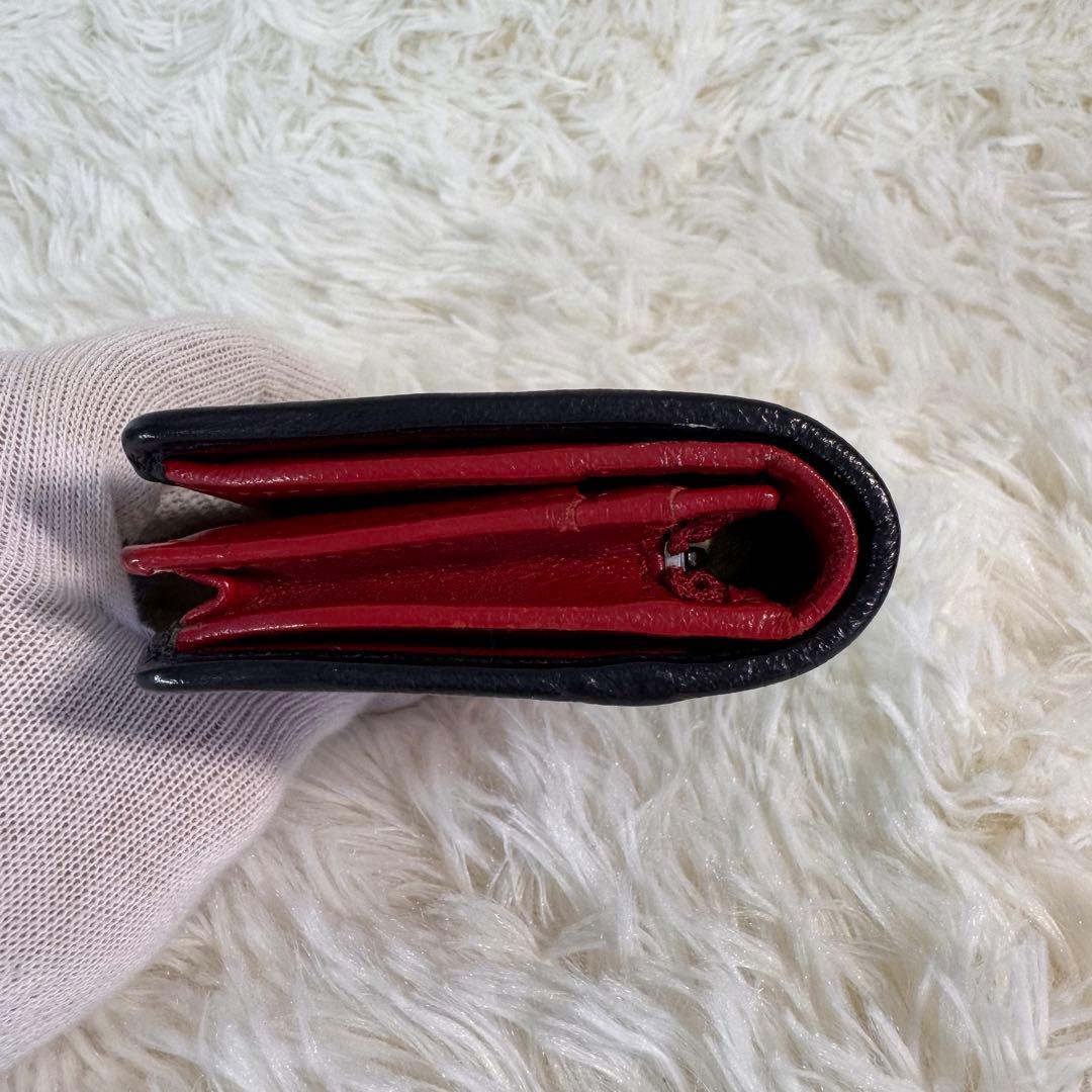 GUCCI グッチ 折り財布 青 キャンバス インターロッキング GGスプリーム