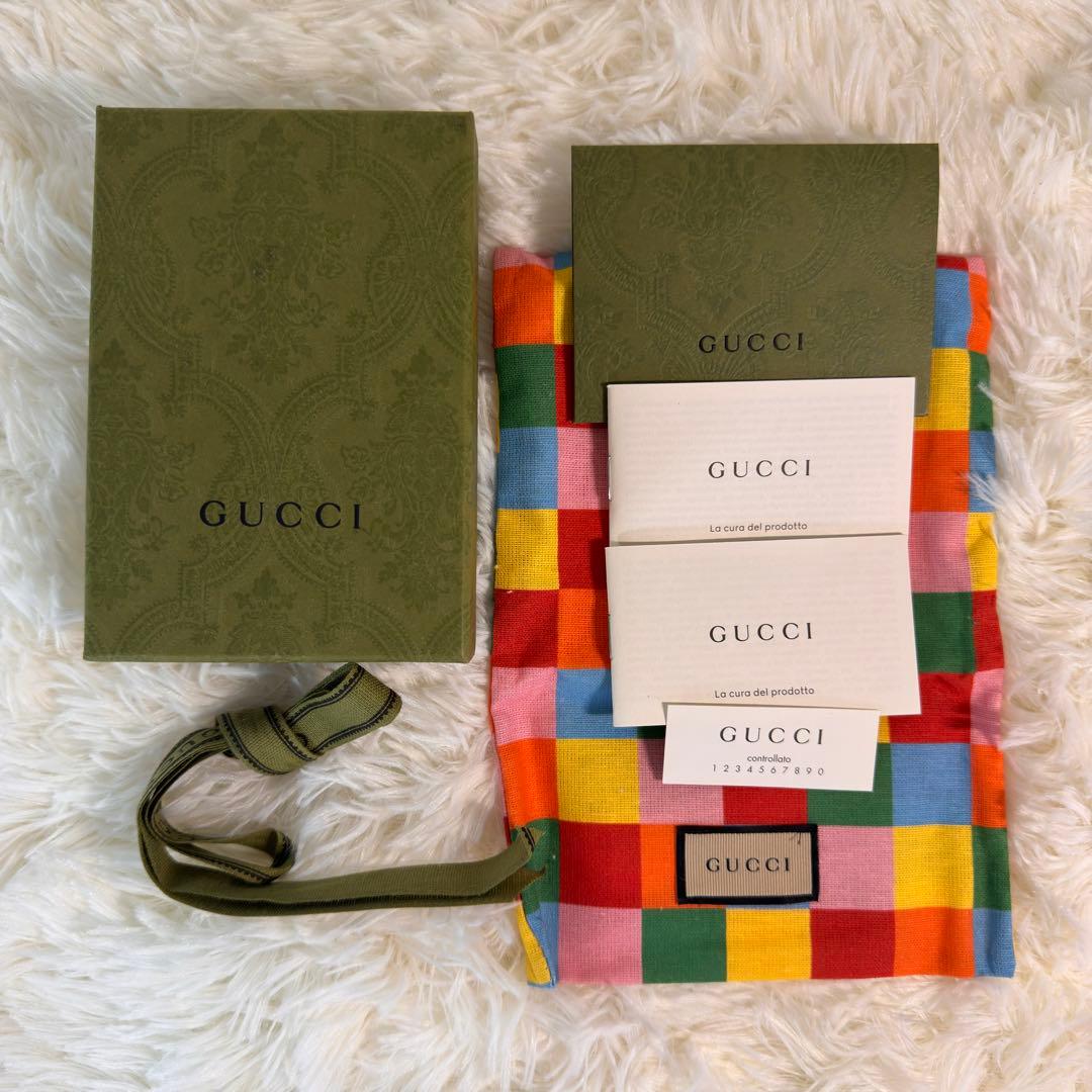 GUCCI グッチ 折り財布 青 キャンバス インターロッキング GGスプリーム