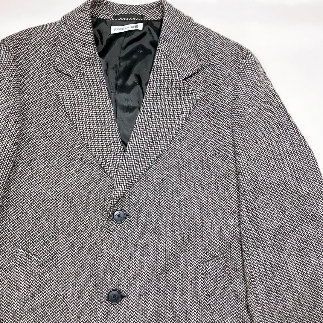【逸品】ユニクロ JWANDERSON ロングチェスターコート L ヘリンボーン